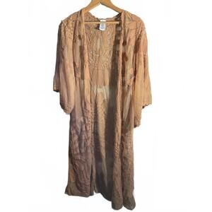 Peach Lace Kimono Cardigan S/M